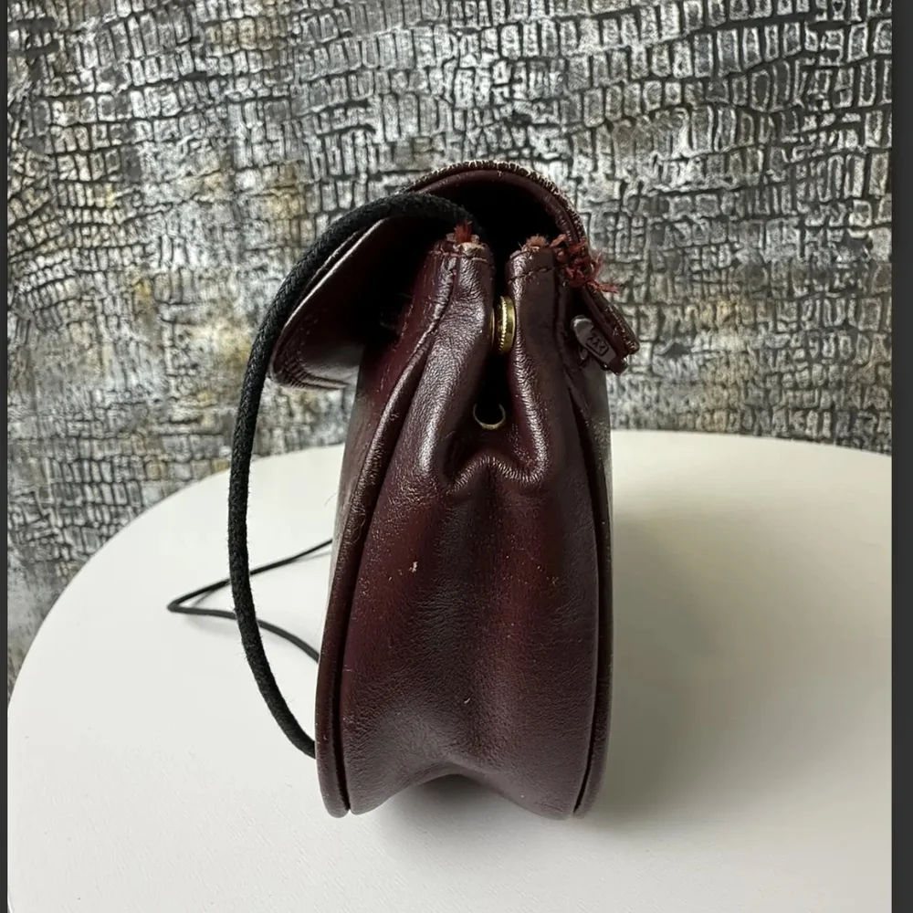 Yves Saint Laurent Vintage 1960 Safari Collection Deep Red Leather Crossbody Bag - Picture 14 of 16